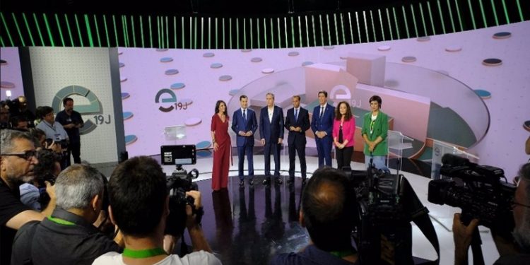 El debate de RTVA congregó a casi un millón de espectadores 1 Debate Candidatos Elecciones 19J RTVA
